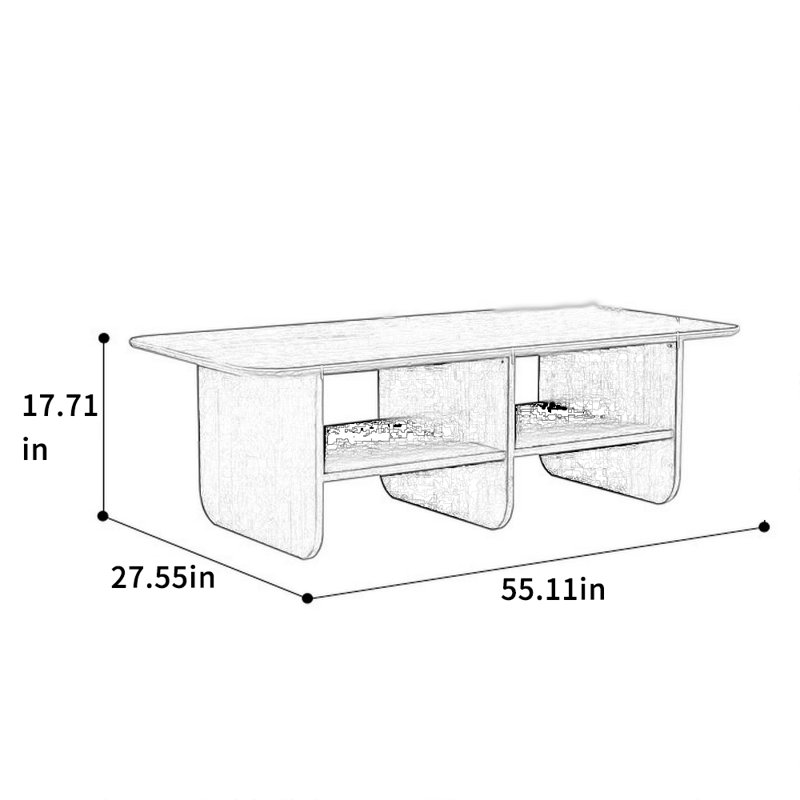 Solid Wood Tea Table Modern Style, Brown