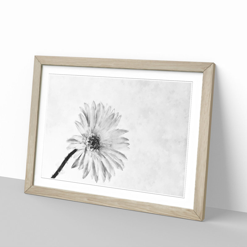 Flower Sketch - Framed Print, Oak Framed, 62cm H x 87cm W x 2cm D