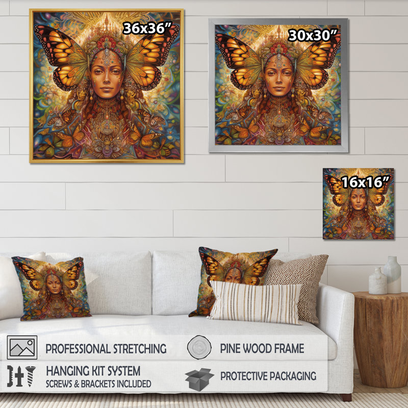 «Saint Mary Celestial Butterfly», reproduction sur toile, H 30 po x l 30 po x P 1 po, Toile tendue