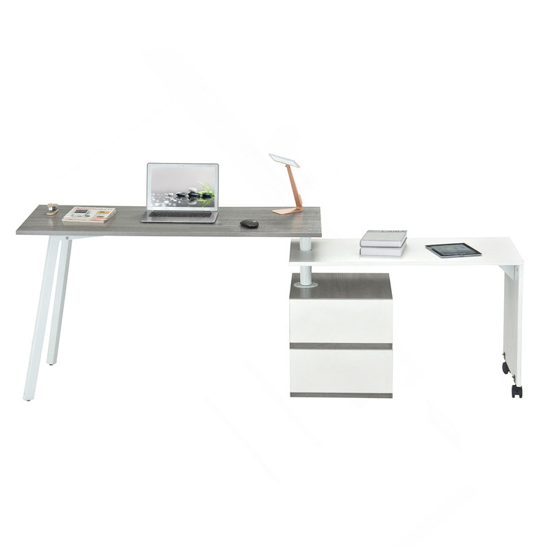 Bureau rotatif moderne à positions multiples, gris