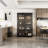 Industrial Metal Display Cabinet With Wood Shelves & Tempered Glass