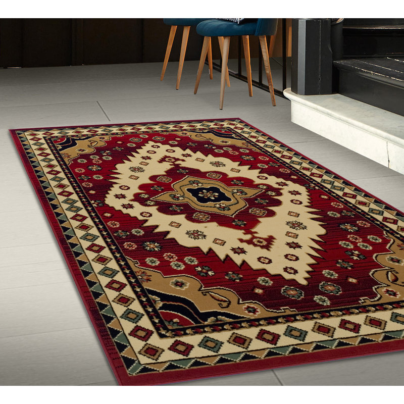 Tapis d'intérieur 100% polypropylène tissé à la machine Albata, Rectangle 6 pi x 9 pi