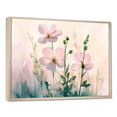 Light Spring Wildflowers Garden III - Pink Meadow Canvas Wall Art