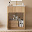Meuble-lavabo sur pied de 61 cm (24 po) avec lavabo simple, portes cannelées et rangement, naturel-505760984-506938091