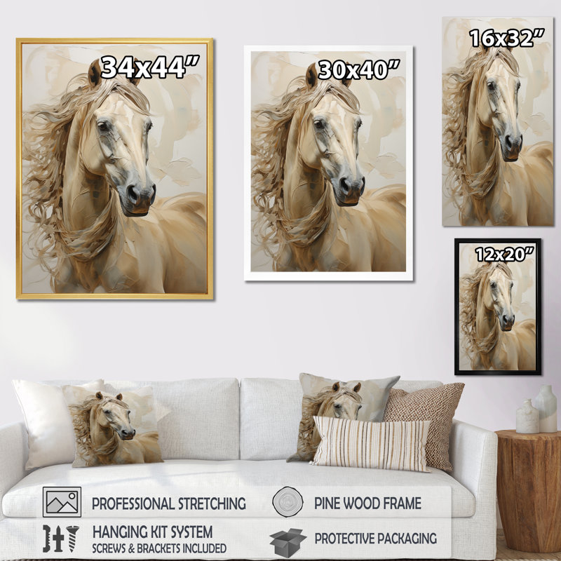 Portrait de cheval sophistiqué I, Cadre photo noir, H 44 po x l 34 po x P 1,5 po