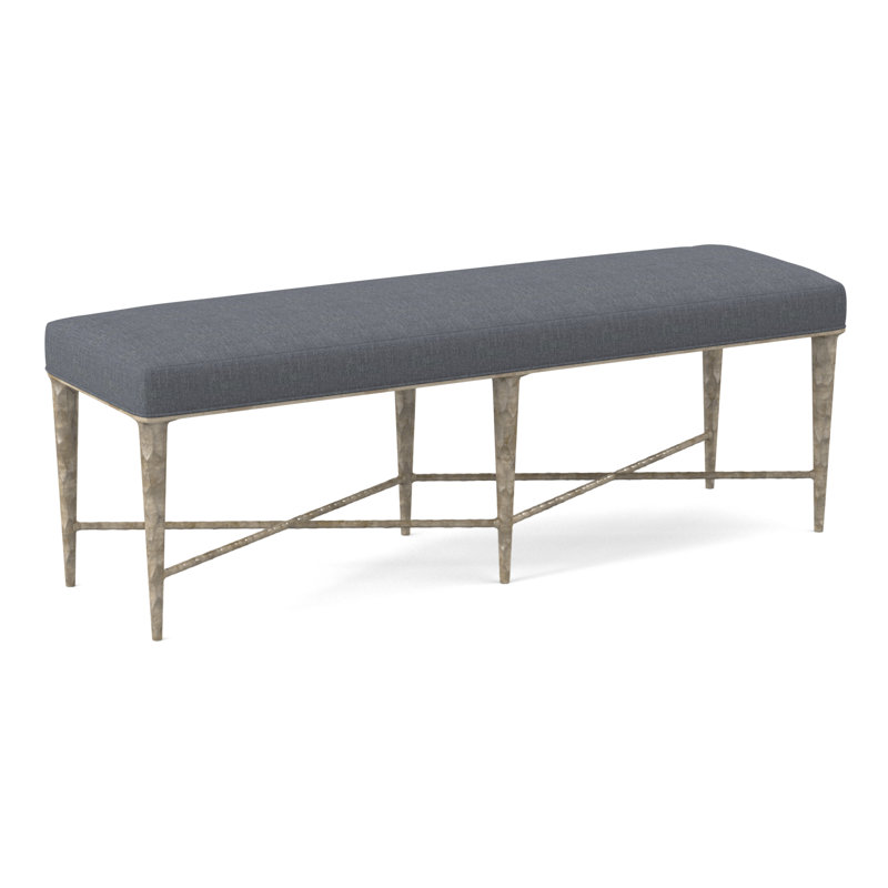 Chiseled Upholstered Bench, Elise Harbor 100% Polyester