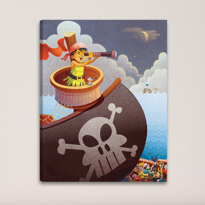 Pirate Girl - Graphic Art on Canvas