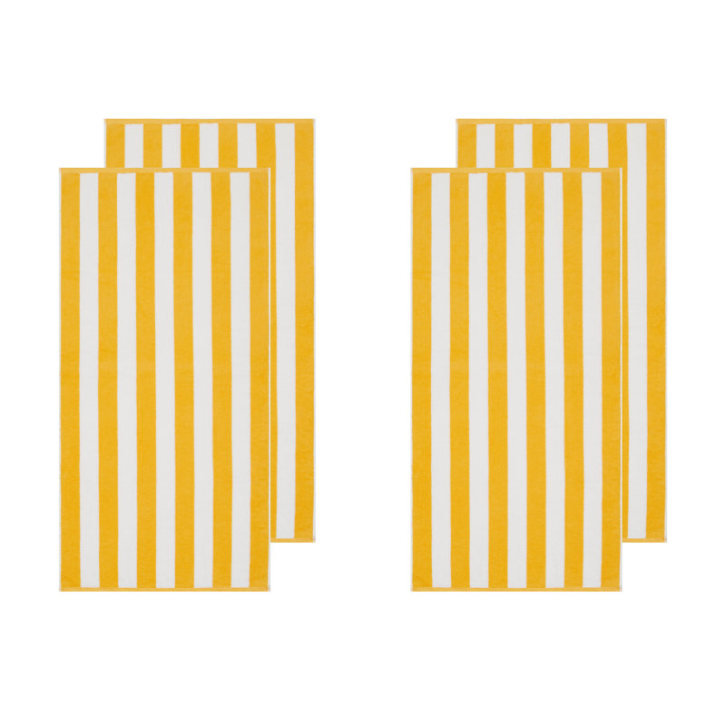 Oceanfront Resort Classic Cabana Beach Towel Set, Yellow