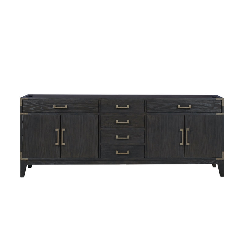 Meuble-lavabo double l 84 po x P 22 po Laurel, Chêne noir