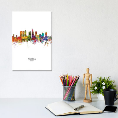 Atlanta Georgia Skyline Portrait by Michael Tompsett - Wrapped Canvas Gallery-Wrapped Canvas Giclée