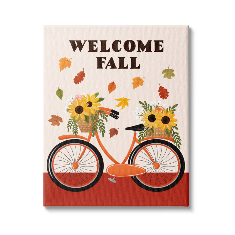«Welcome Fall Saying Orange Harvest» par Jo Taylor - Impression sur toile, H 48 po x l 36 po, Toile tendue