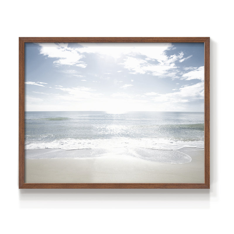 Sandy Beach -Framed Print - Restickable, H 8 po x l 10 po, Noyer