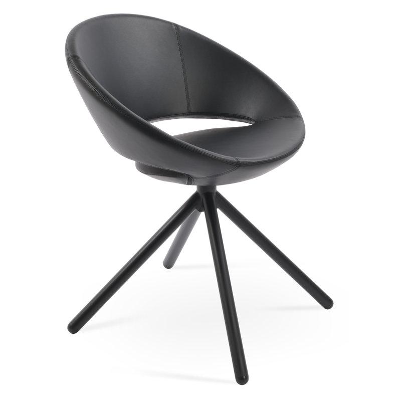 Fauteuil pivotant Crescent, Noir, Noir