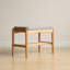 (Beige) Banc à chaussures en bois massif naturel, banc de rangement moderne Mid-Century avec coussin éponge à rebond élevé pour le vestibule et les espaces de vie