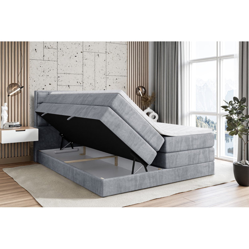 Bed, 160cm W x 200cm L, in Grey
