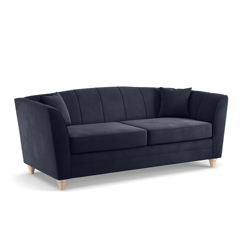 Laverton 3 Seater Velvet Flared Arm Sofa, Indigo