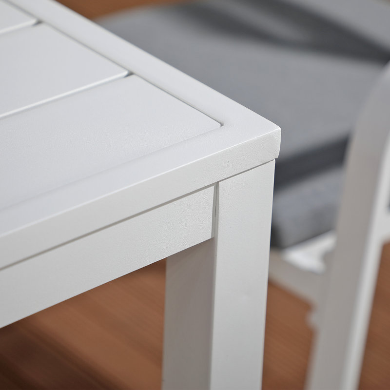 Sawyerville Square Aluminum Outdoor Dining Table, White