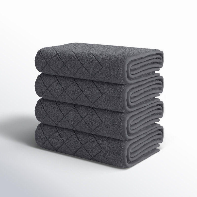 Ensemble de serviettes en coton Elian, Anthracite