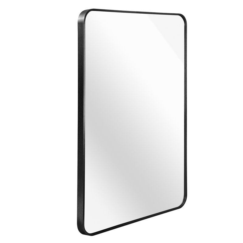 30x40 Inch Black Metal Framed Rectangular Bathroom Mirror for Wall, Durable and Easy to Install, 40" x 30", Black