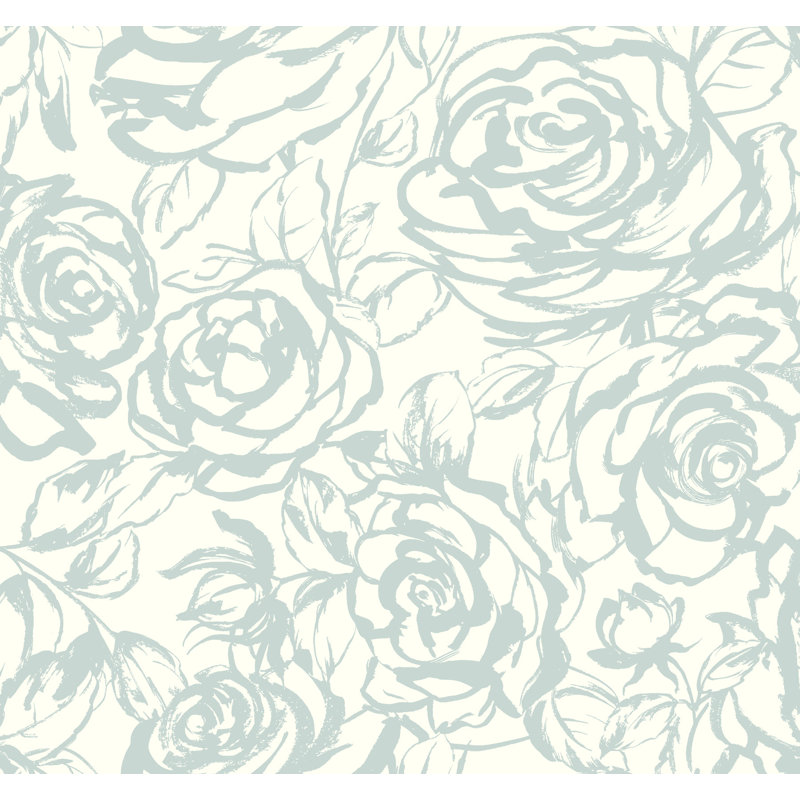 Papier peint rose Nelda, Bleu