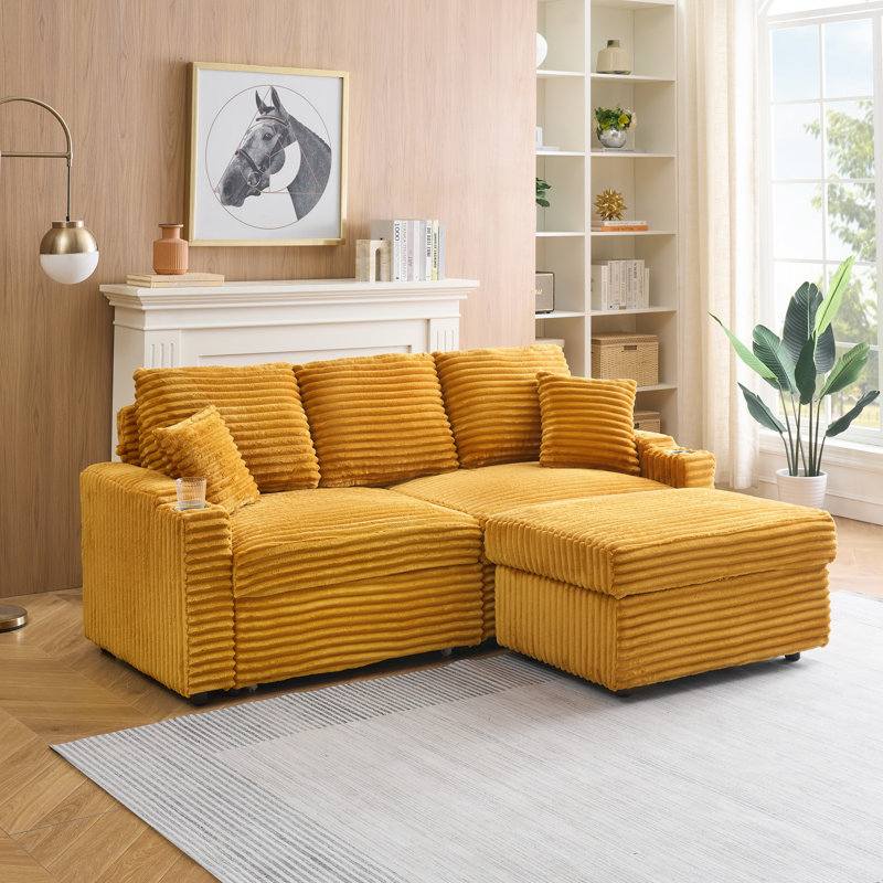 Versatile Foldable Sofa with Cup Holders and Storage Function for Home