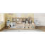 Structure de lit plateforme pleine grandeur en bois avec barrière de sécurité, tablettes de rangement latérales et étagère à livres, lit de plancher peu encombrant, naturel-33017209-33017210