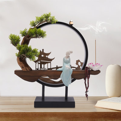 Tymere Ceramic Backflow Incense Holder with LED Light