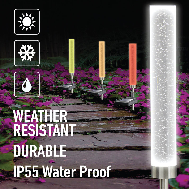 White Solar Powered Integrated LED Pathway Light Pack