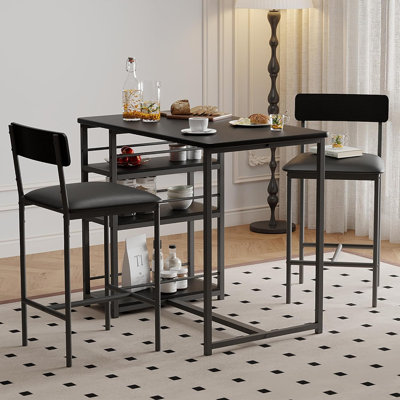 Upholstered Counter Stool with Metal Frame