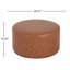 Similicuir rond, carré de 31,14 po, couleur brune, sièges confortables avec ressorts ensachés, complément aux intérieurs modernes en cuir cognac, largeur et profondeur, revêtement lisse, confort dense-1140249965
