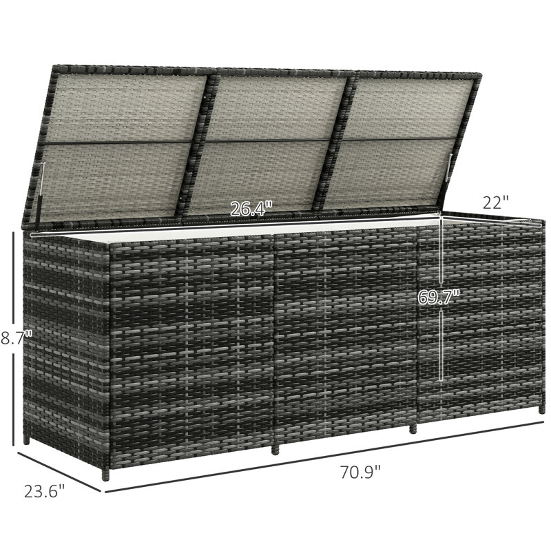 Support de terrasse extérieur 175 gallons - doublure intérieure et espace de rangement pour patio
