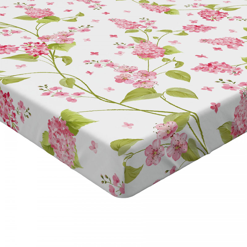 Microfiber Floral Fitted Sheet, Full Fitted Sheet, Pink Floral 8