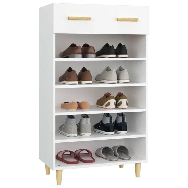 10 Pair Shoe Storage Cabinet, White