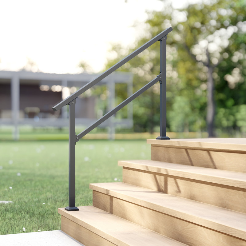 Hand Rails for Outdoor Steps for Porch, Deck, & Balcony Railing, 3-4 Steps (55" W x 36" H x 4" D)