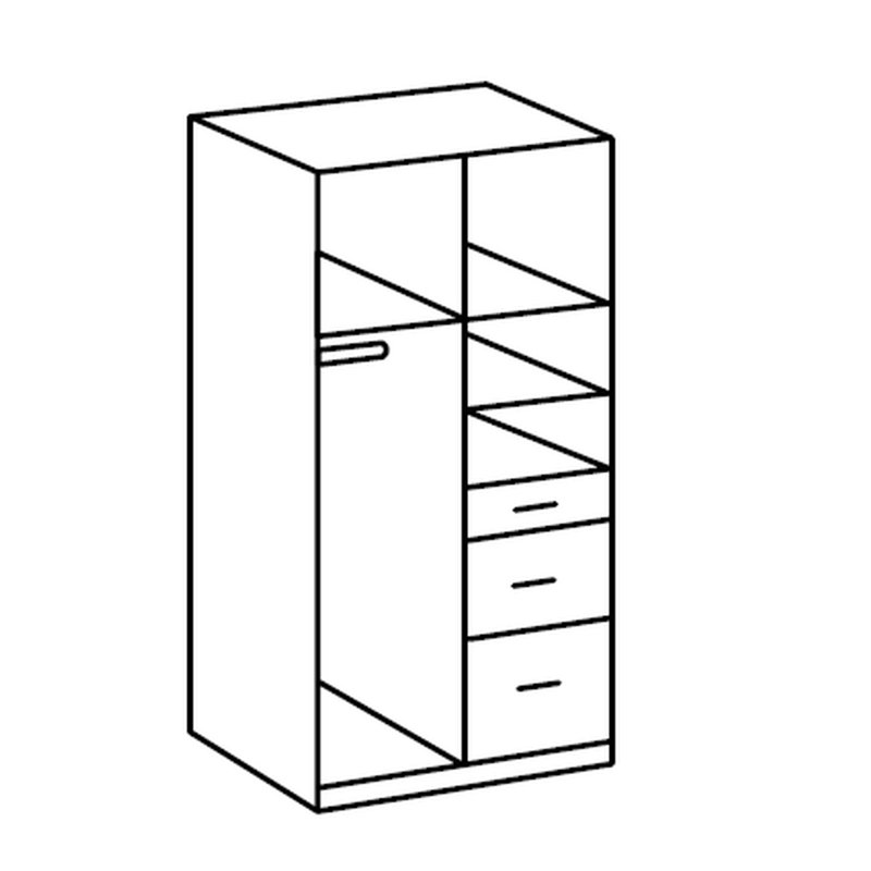 Vibeke 2 Door Manufactured Wood Wardrobe, Rough-cut oak, Alpine white