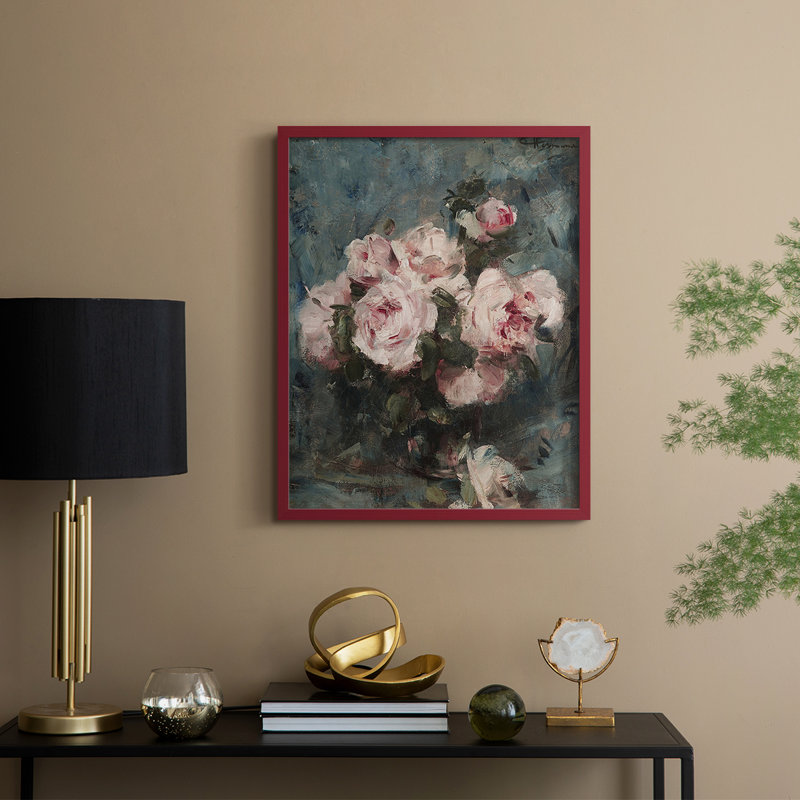 «Vintage Floral Print», impression encadrée CCL XXVII - bois massif, H 11 po x l 9 po