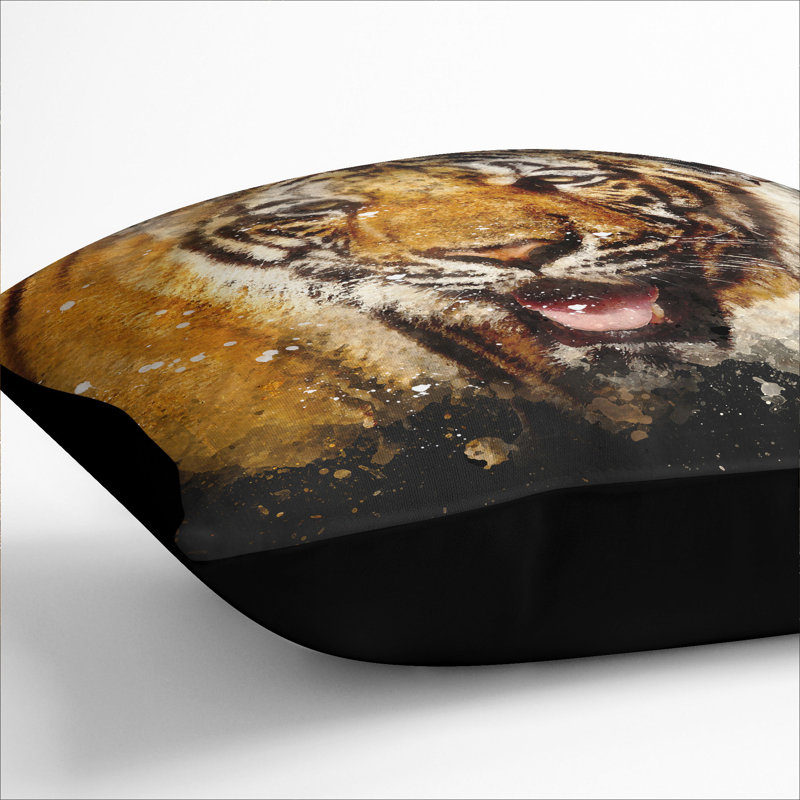 Tiger Vol.7 Scatter Cushion, Black, 40cm H x 40cm W x 15cm D