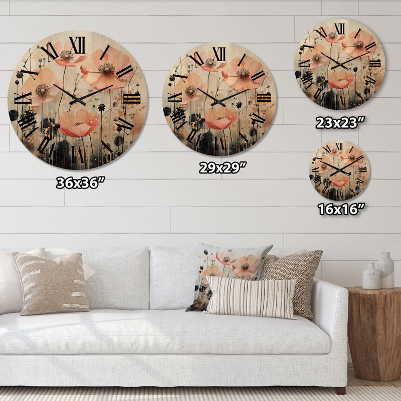 Horloge murale en bois massif Rabun, Petit