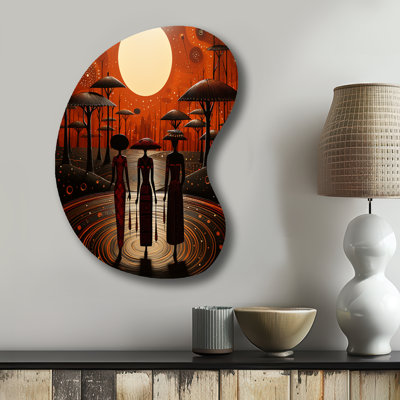 African Tribes Ancient Traditions VI - African Tribal Boom Shape Assymterical Metal Wall Sculpture