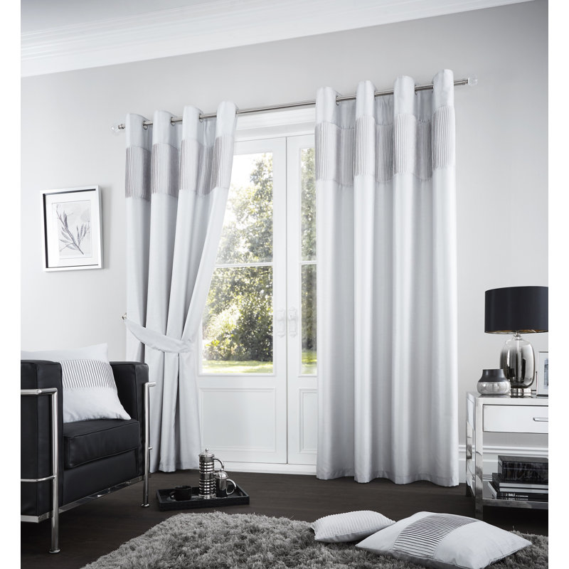 Fuel Room Darkening Curtain Pair, 167 W x 183 D cm, Silver