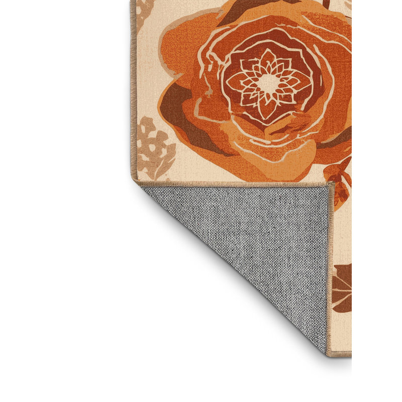 Tapis marocain bohémien rose lavable à la machine Ottwell - brun clair, 8 x 12