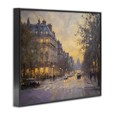 Vintage City Street View Framed Giclee, design by Petal Prints Design