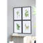 Ensemble de 4 art mural fougère botanique noir et blanc, décoration murale pour le vestibule du salon, 20 po x 28 po