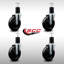 Ensemble de roulettes extensibles pivotantes en caoutchouc souple de 5 pouces en acier inoxydable 1-3 / 4 pouces SCC