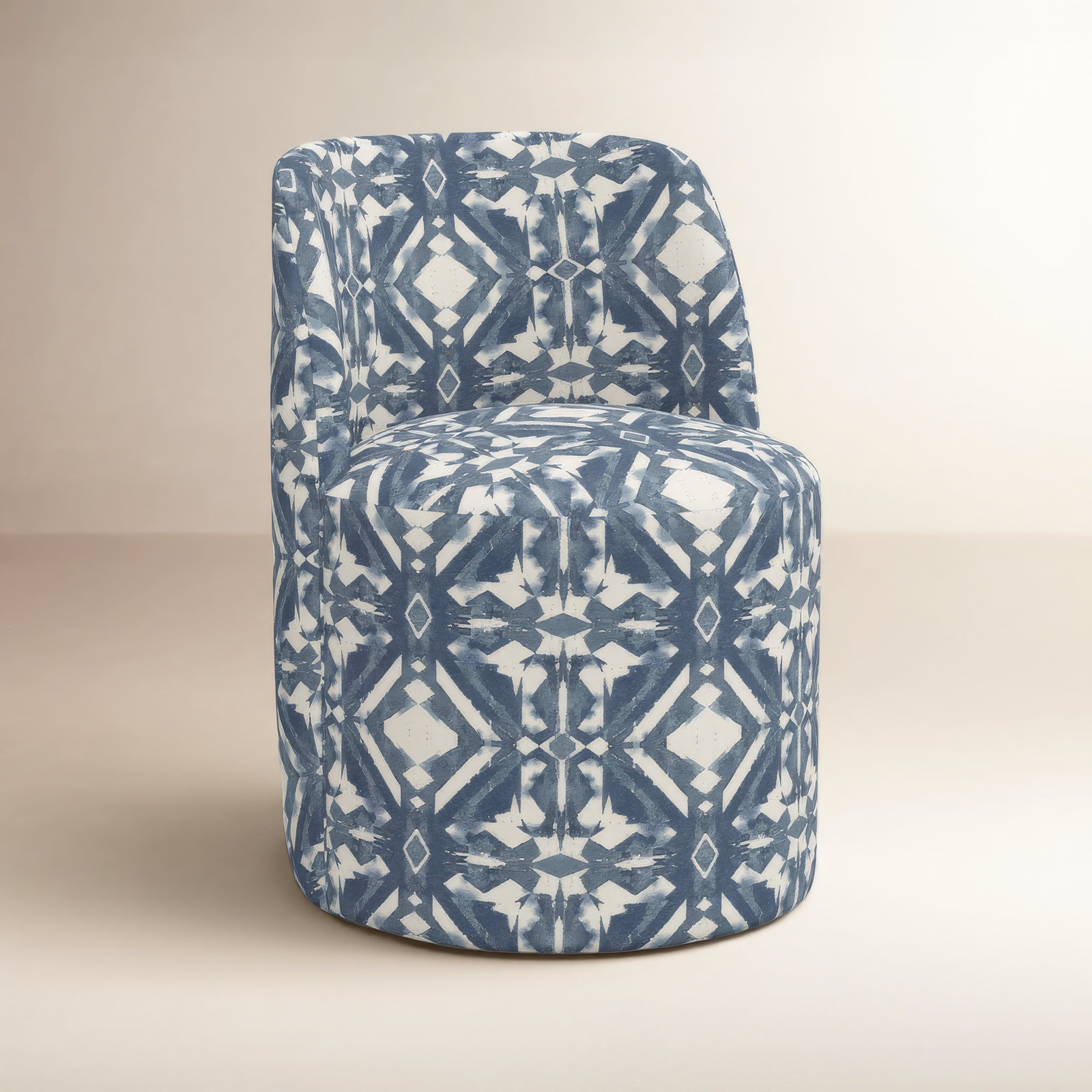 Begonia Dining Chair, Asha Blue Ikat