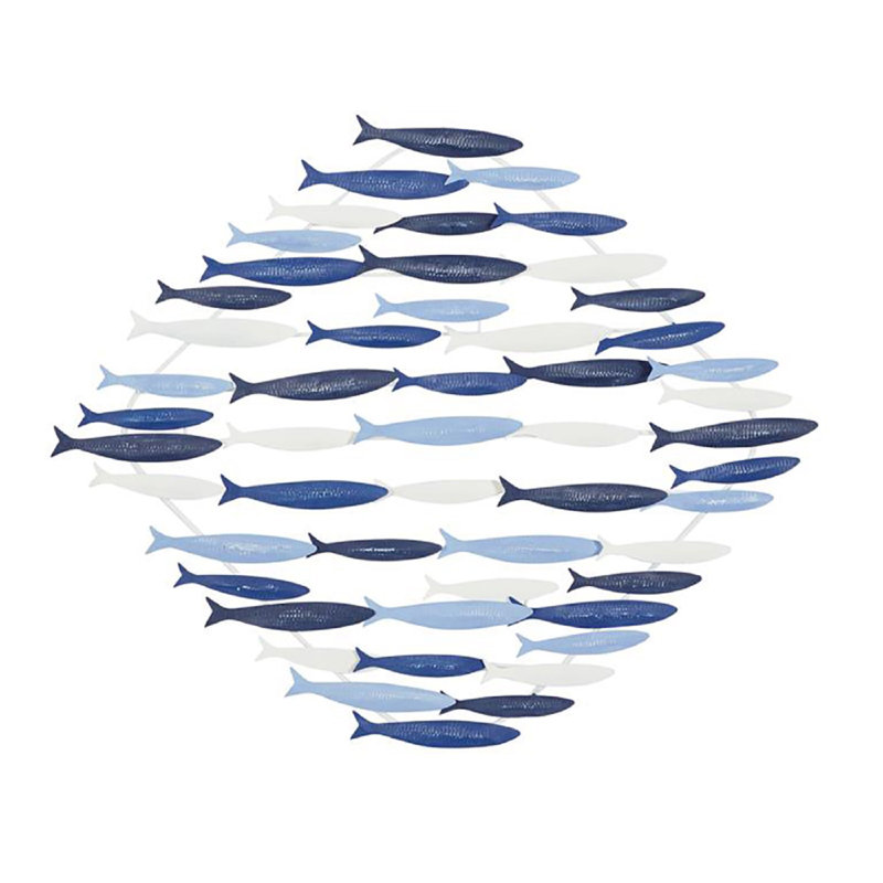 School of Fish, art mural en métal inspiré de l'océan côtier