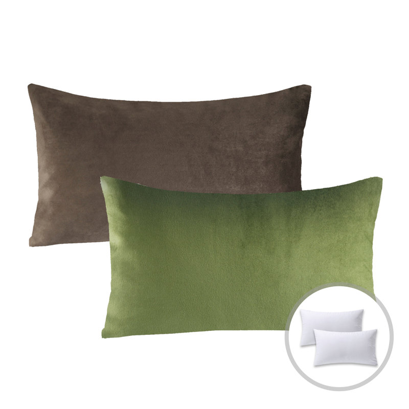 Coussin décoratif carré, Vert clair / café foncé