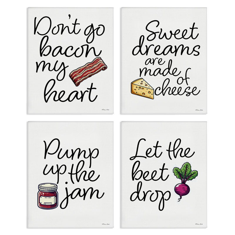 «Fun Music Lyric Puns», ensemble de 4 toiles, par Susan Ball, H 20 po x l 64 po