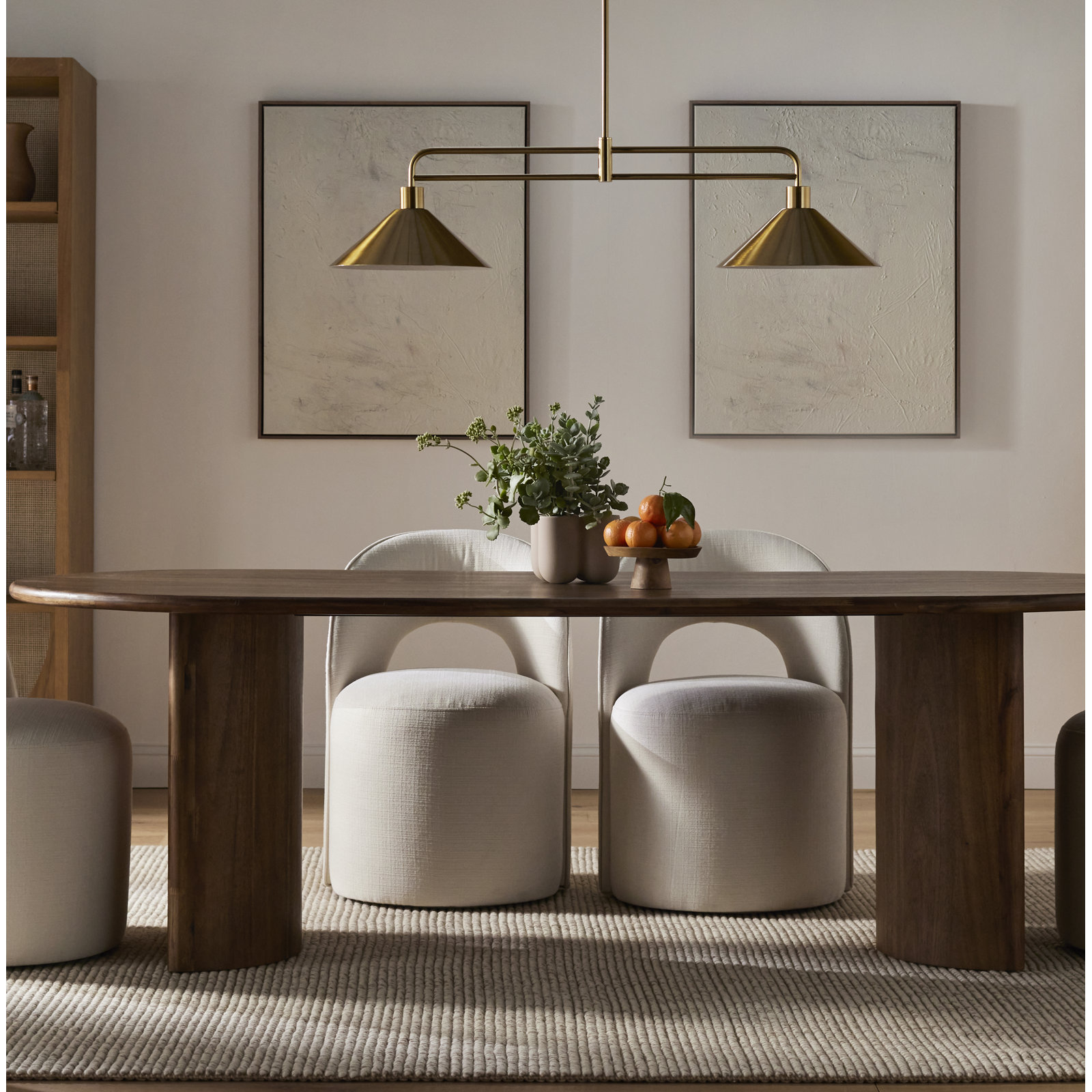 Fayra Dimmable 2-Light Pendant, Antique Gold
