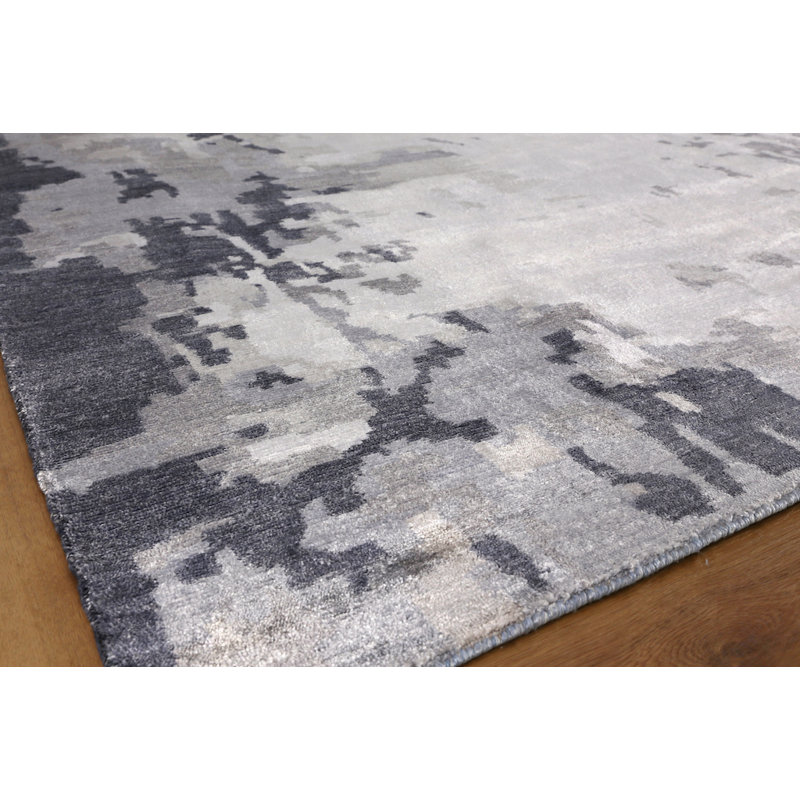 Bamboo Silk Abstract Area Rug, Rectangle 8' x 10'
